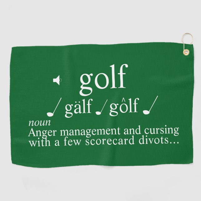 Toalla De Golf Funny Golf Instructor  Anger  Management on Green  (Horizontal)