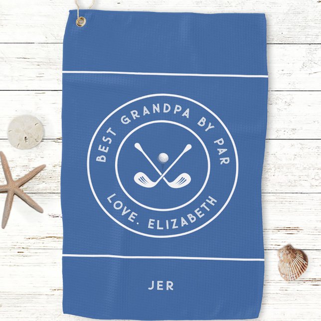 Toalla De Golf Funny Golfer Humor Golf | Mejor Abuelo De Par Blue (Funny Golfer Humor Golf | Best Grandpa By Par Blue Golf Towel)