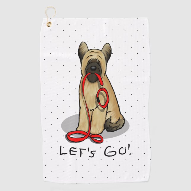 Toalla De Golf Funny Let's Go! Walk Briard (cr tawny black 1) (Anverso)