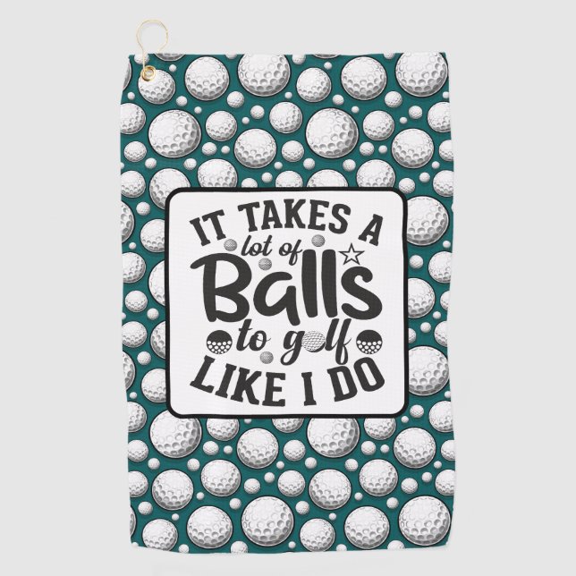 Toalla De Golf Funny Lousy Golfer negro y blanco (Anverso)