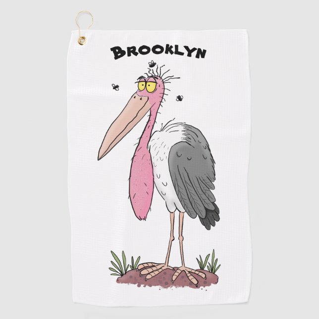 Toalla De Golf Funny marabou stork personalizado (Anverso)