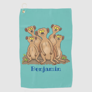 Toalla De Golf Funny meerkat ilustracion personalizado familiar