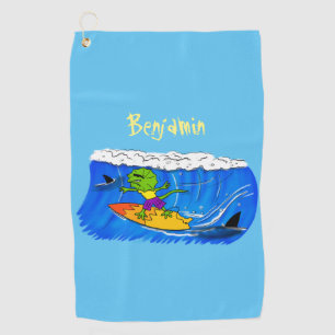 Toalla De Golf Funny personalizado de surf con lagarto frito