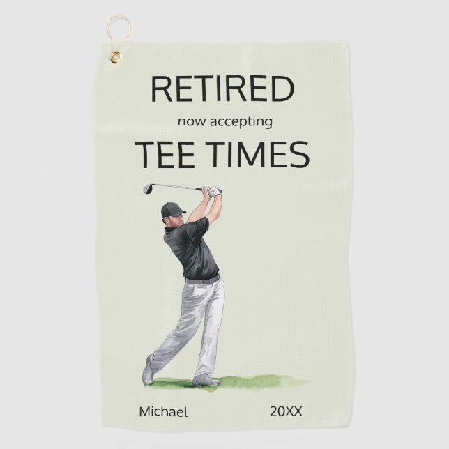 Toalla De Golf Funny Retirement Now Accepting Tee Times Gift (Anverso)