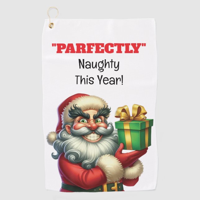 Toalla De Golf Funny Santa Holiday (Anverso)