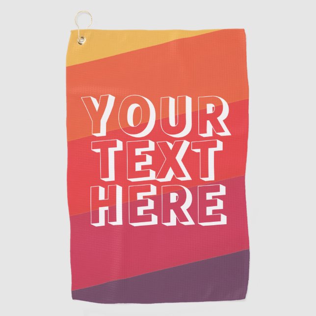 Toalla De Golf Funny Weekend Scramble Retro Sunset Add Text (Anverso)