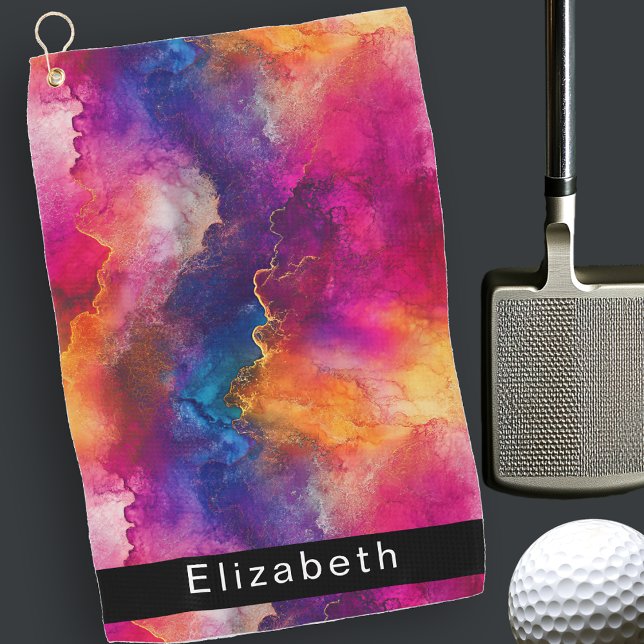 Toalla De Golf Fusión de Color Rosa Moderno Personalizado (Subido por el creador)