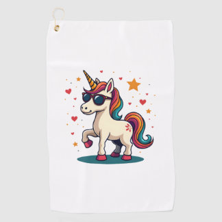 Toalla De Golf Gafas de sol arcoíris de unicornio con dabbing vin