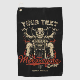Toalla De Golf Garaje de tienda de motocicletas de esqueleto de m
