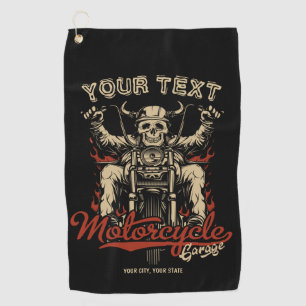 Toalla De Golf Garaje de tienda de motocicletas de esqueleto de m