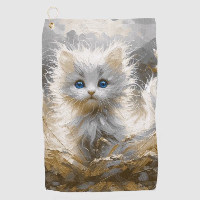 Toalla De Golf Gatito blanco preciado (Anverso)