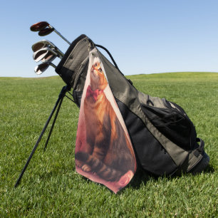 Toalla De Golf Gato abisinio con rosas - Día de San Valentín