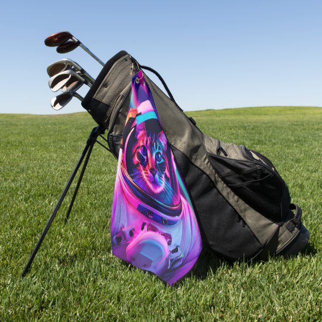 Toalla De Golf gato astronauta (Verde)