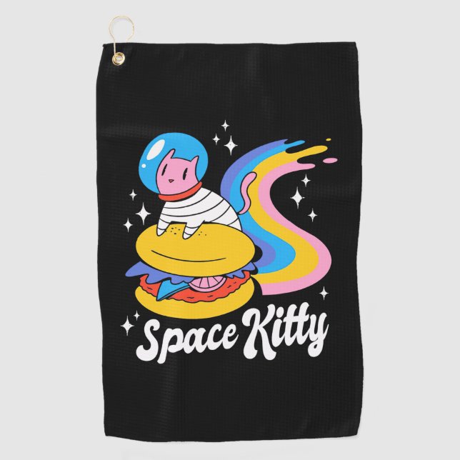 Toalla De Golf Gato astronauta espacial (Anverso)