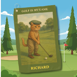 Toalla De Golf Gato con Estilo Jugando Golf Personalizado