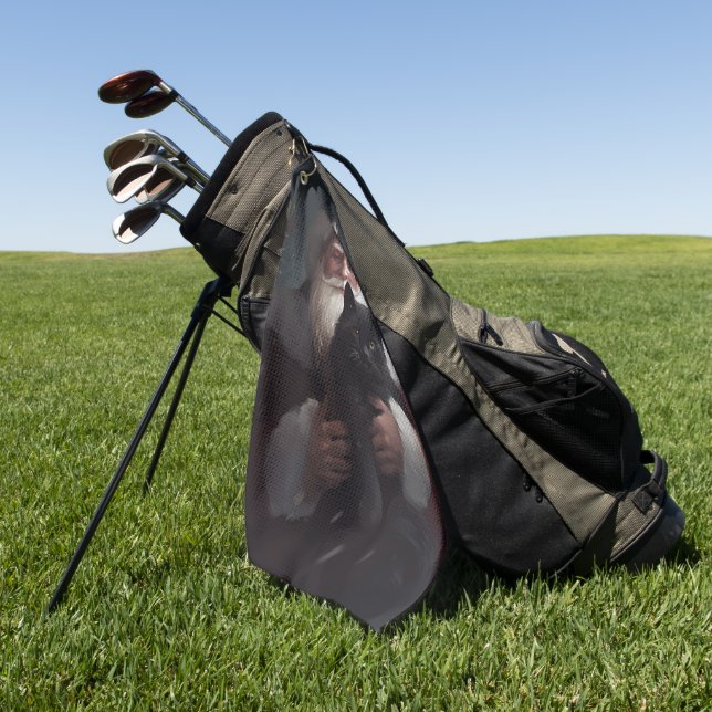 Toalla De Golf Gato de Tuxedo con Navidades festivos de Santa Cla (Verde)