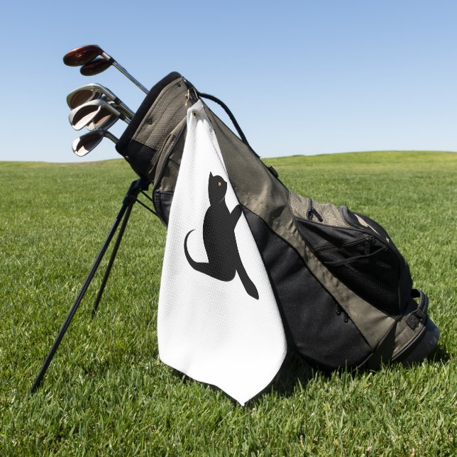 Toalla De Golf Gato diciendo hola (Verde)