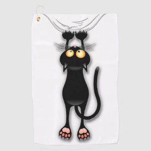 Toalla De Golf Gato divertido personaje rascando tela