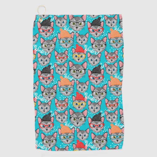 Toalla De Golf Gato en el gorra (Anverso)