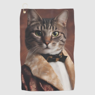 Toalla De Golf Gato en la Chaqueta de Fumar