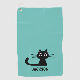 Toalla De Golf Gato gatito negro | Guay Kitten Personalizado