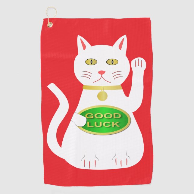 Toalla De Golf Gato Lucky Oriental (Anverso)