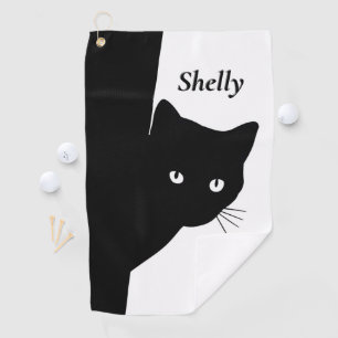 Toalla De Golf Gato negro astuto