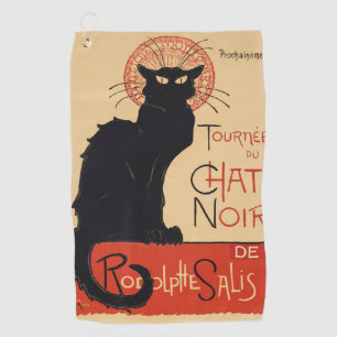 Toalla De Golf Gato negro chic Art Nouveau de Steinlen impresión