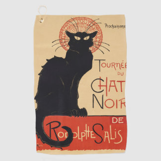 Toalla De Golf Gato negro chic Art Nouveau de Steinlen impresión 