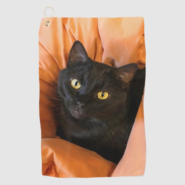 Toalla De Golf Gato negro lindo (Anverso)