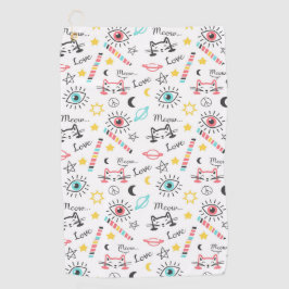 Toalla De Golf Gatos esquemáticos