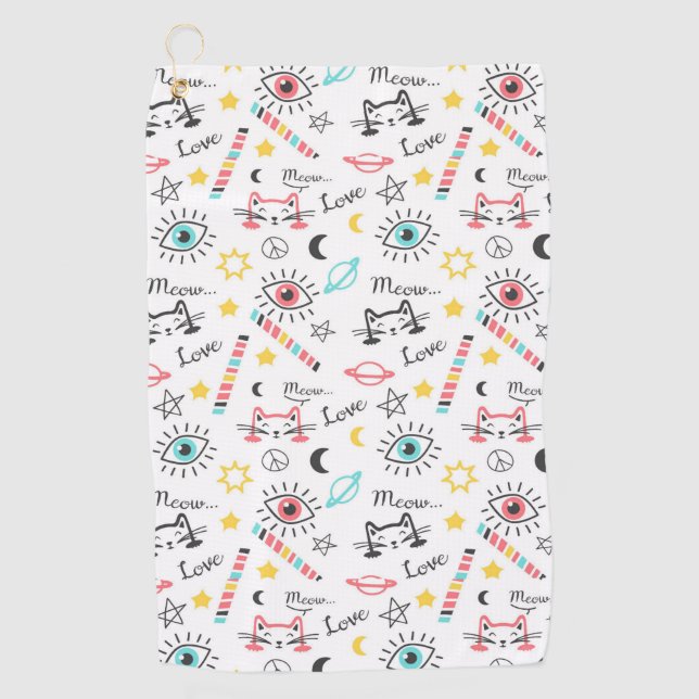 Toalla De Golf Gatos esquemáticos (Anverso)