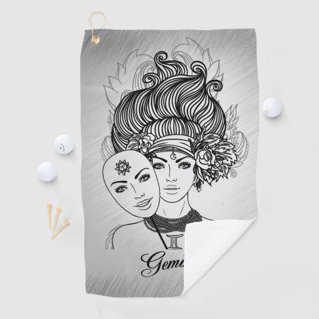 Toalla De Golf Gemini Masked Lady Zodiac (In situ)