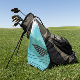 Toalla De Golf Geometric Sun Mountain Abstract with Tribal Border