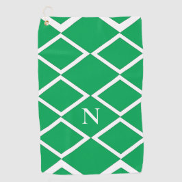 Toalla De Golf Geométrico de triángulo de diamante verde personal