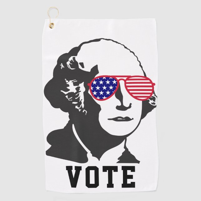 Toalla De Golf George Washington Patriótico Rojo Azul Blanco (Anverso)