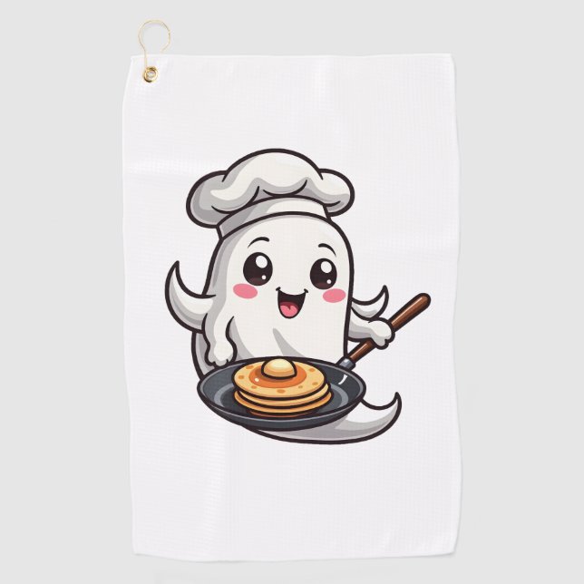Toalla De Golf Ghost Chef - Gracioso Tee de Cocina Halloween (Anverso)