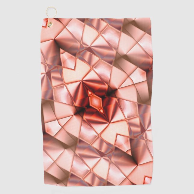 Toalla De Golf Gigantescas "flores de perla" rosadas, dibujo virt (Anverso)