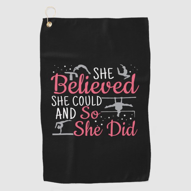Toalla De Golf Gimnasia femenina - creía que podía (Anverso)