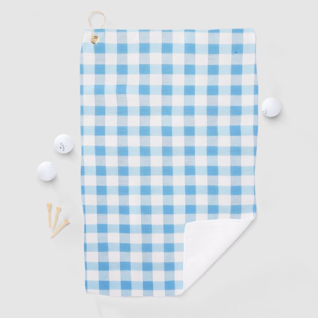 Toalla De Golf Gingham Azul Bebé (In situ)
