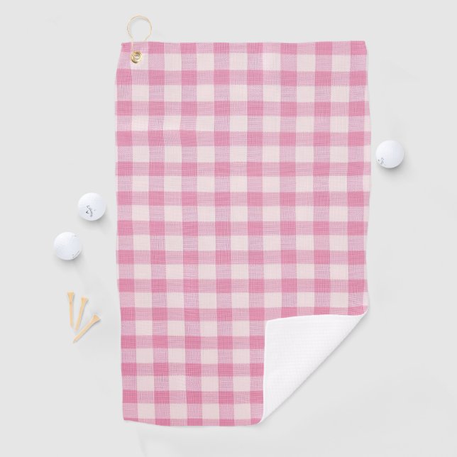 Toalla De Golf Gingham Rosa Bebé (In situ)