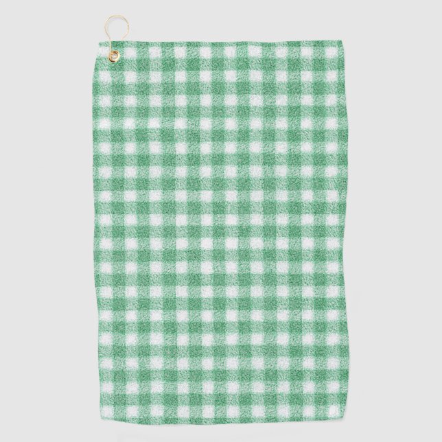 Toalla De Golf Gingham Verde Menta  (Anverso)