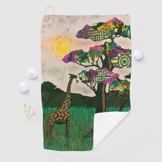 Toalla De Golf Giraffe sobre los aviones de África (In situ)