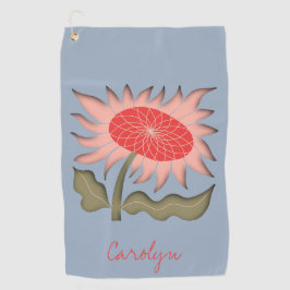 Toalla De Golf Girasol Retro Rosa 3D bonito