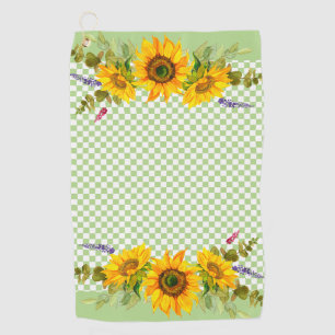 Toalla De Golf girasoles en tablero de ajedrez