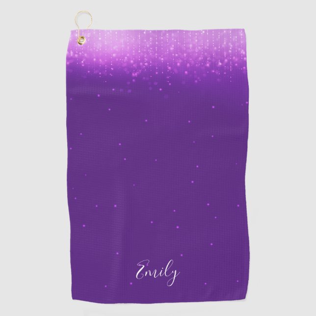 Toalla De Golf Glam Purple Personalizado (Anverso)