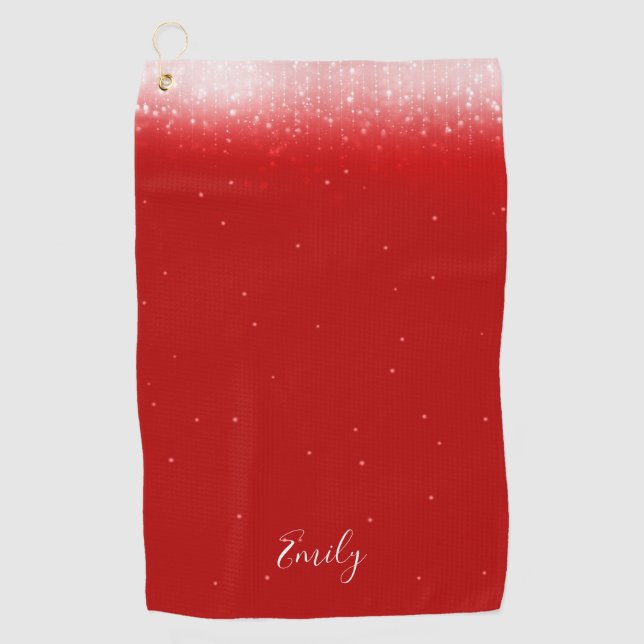Toalla De Golf Glam Red Personalizado (Anverso)