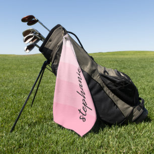 Toalla De Golf Gol de bloque de color rosa de firma moderna perso