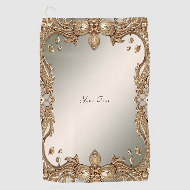 Toalla de golf Gold Ornate Frame (Anverso)