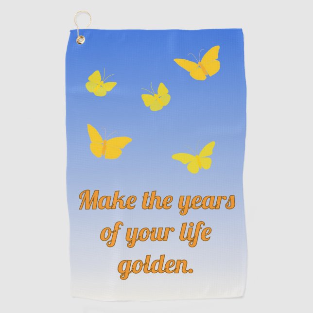 Toalla De Golf Golden Butterflies with text (Anverso)
